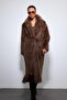 Brown Faux Fur Long Coat - 2