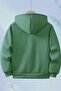 Children's Unisex Hooded Zippered Green Cardigan - 2