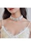 Big Stone Three Rows Pearl Bridal/Evening Dress Choker Necklace - 2