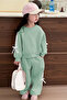 Girls' Double Ribbon Three Thread Tracksuit Set 3-10 Years Old 12333 - 3