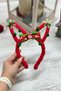 Mojo Girl's Christmas Themed Plush Crown with Santa Claus Figure Red