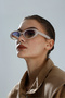Off-White Cat Eye Cream Framed Round Shaped Sunglasses Uv Protected - 8