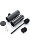 Wall-Mountable Stainless Steel Toilet Brush and Holder – Matte Black - 8