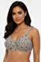 Gray Floral Patterned Cotton Wire-Free Non-Padded Bra - Soft Sponge Comfort Model