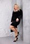 Square Neck Side Draped Velvet Dress - 2