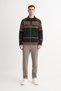Ready-Made Knitted Striped Vintage Wool Blend Regular Fit Zippered Sweat Cardigan