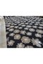 Gold White Floral Embroidery Fabric on Black Background Suede Evening Dress, Dress and Designer Fabric - 3