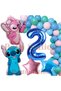 Lilo Stitch Balloon and Angel 1St Birthday Party Set Navy Blue Number and Chain Balloon Set