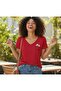 Women's V-Neck Flower Printed T-Shirt - 3