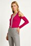 Women's V-Neck Front Glitter Stripe Off-The-Shoulder Long Sleeve Viscose Sporty Stylish Plus Size Curve Blouse - 2