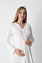 Jacquard Lace Maternity Nightgown and Striped Maternity Dress Set |   Set of 2 with Breastfeeding Feature - 5