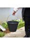 Construction PVC Plastic Light Weight Bucket - Black & Yellow (BLACK) - 2