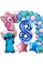 Lilo Stitch Balloon and Angel 1St Birthday Party Set Navy Blue Number and Chain Balloon Set