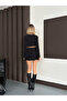 Women's Black Glittery Accessory Detailed Blouse Skirt Set - 8