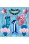 Lilo Stitch Balloon and Angel 1St Birthday Party Set Navy Blue Number and Decorative Curtain Balloon Set