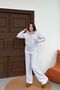 Women's Double Zip Snow Melange Detail Hooded Winter Brushed Inside Oversized Tracksuit Set - 5