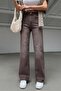 Yikamali Brown Cut-Out Straight Jean Pants Utc003 - 2