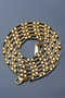 Steel Italian Cube Rectangle Chain Necklace 3 mm Gold Color |   Non-Tarnishing, Unisex, 2-Year Warranty - 4