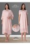 Pregnant Women's Maternity Dressing Gown Nightgown Set with Fisto Detail Elegant Set of 2 - 2