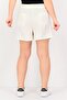 Women Plain Belted Basic Shorts, White - 2