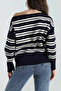 Women's Striped Boat Neck Knitwear Sweater - 4