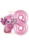 Lilo Stitch Balloon and Angel Balloon Concept 8Th Birthday Balloon Set