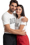 ''Dad & Mom'' Written Printed 100% Cotton Relaxed Fit Premium Couple Combination T-Shirt - 3