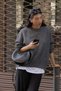 Anthracite Crew Neck Oversized Knitwear Sweater Hl044 - 3