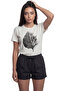 ''Leaf Silhouette'' Detailed Tree Printed 100% Cotton Relaxed Fit Premium Women's T-Shirt - 4