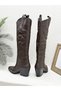 26K2937 Embroidered Detail 6cm Heel Western Boots for Women - 5