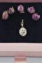 Engraved Antique Rose Pattern Artistic Necklace – Vintage Design Gold Plated Special Gift Jewelry - 4