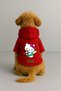 Printed Dog and Cat Clothing & Dress with Fleece Inside - Red Color K Hooded Hoodie B8228 - 2