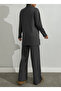 Stand-Up Collar Tunic with Tie-Up Long Sleeves and Tunic Pants Set - 5