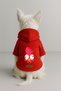 Printed Dog and Cat Clothing & Dress with Fleece Inside - Red Color K Hooded Hoodie B046D