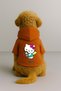 Printed Dog and Cat Clothing & Dress with Fleece Inside - Orange Color K Hooded Hoodie B8228