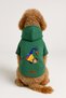 Printed Dog and Cat Clothing & Dress with Fleece Inside - Green Color K Hooded Hoodie Bca9A - 2