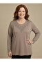 Women's Mother Mink Collar Embroidery Detailed Long Sleeve Combed Cotton Blouse - 3
