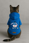 Printed Dog and Cat Outfit & Dress with Fleece Inside - Blue Color K Hooded Hoodie Bf963 - 3