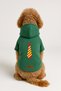 Printed Dog and Cat Outfit & Dress with Fleece Inside - Green Color K Hooded Hoodie B0Cc8 - 2