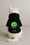 Printed Dog and Cat Outfit & Dress with Fleece Inside - Black Color K Hooded Hoodie Bf2F8 - 3