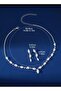 Nilüfer Necklace, Earrings and Bracelet Set, Set of 2, Suitable for Invitations, Weddings, Engagements, Evening Dresses, Daily Use - 4