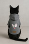 Printed Dog and Cat Clothing & Dress with Fleece Inside - Gray Color K Hooded Hoodie Ba303 - 3