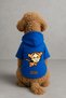 Printed Inside Fleece Dog and Cat Clothing & Dress - Blue Color K Hooded Hoodie B9751