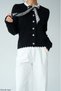 Women's Crew Neck Scarf Buttoned Knitwear Cardigan - 4