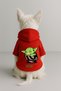 Printed Dog and Cat Clothing & Dress with Fleece Inside - Red Color K Hooded Hoodie B729A