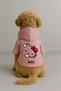 Printed Dog and Cat Outfit & Dress with Fleece Inside - Pink Color K Hooded Hoodie Bea80 - 2