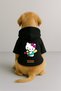 Printed Inside Fleece Dog and Cat Clothing & Dress - Black Color K Hooded Hoodie B8228