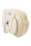 Unisex Ecru Cream Red Teddy Bear Good Night Corded Fabric Care Bag - 2