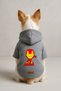 Printed Inside Fleece Dog and Cat Clothing & Dress - Grey Color K Hooded Hoodie Bf779