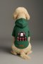 Printed Dog and Cat Clothing & Dress with Fleece Inside - Green Color K Hooded Hoodie B8C32
